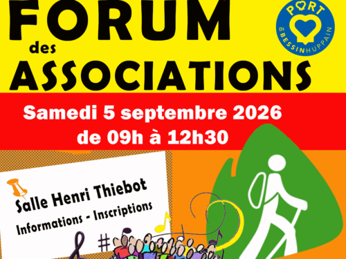 forum des associations de Port en Bessin-Huppain : samedi 5 septembre de 9h à 12h30 à la salle Henri Thiebot - informations et inscriptions - renseignements auprès du service jeunesse au 02 31 21 71 40